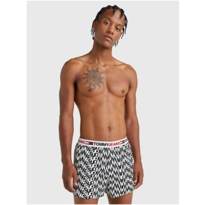 Black and white men's patterned shorts Tommy Jeans - Men