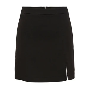 Black Women's Mini Skirt with Slit Pieces Thelma - Women's