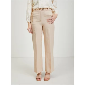 Beige women's trousers with linen ORSAY - Ladies