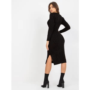 Black midi dress with braids RUE PARIS