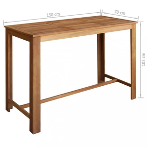 Barový stůl hnědá Dekorhome 150x70 cm,Barový stůl hnědá Dekorhome 150x70 cm