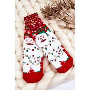 Children's Christmas cotton thermoactive socks Yeti Red