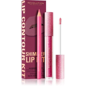 Makeup Revolution Ultimate Lights sada na pery s trblietkami odtieň Pink Lights