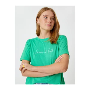 Koton Crew Neck Short Sleeved Printed T-Shirt