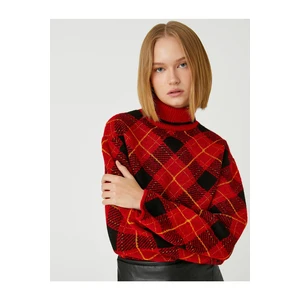 Koton Diamond Patterned Turtleneck Sweater