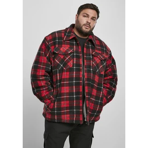 Plaid Teddy Lined Shirt Jacket Red/black