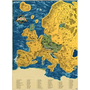 Stírací mapa Evropy Deluxe XL - zlatá