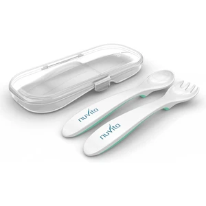 Nuvita Spoon and fork set příbor v krabičce Pastel green 2 ks