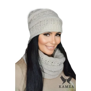 Komplet damski Kamea Kamea_Set_Hat&Chimney_K.22.206.03_Beige