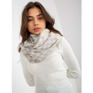 Ecru-gray women's scarf with wool