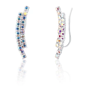 JwL Luxury Pearls Blyštivé podélné náušnice s krystaly JL0741