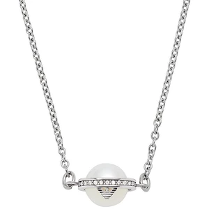 Emporio Armani Stylový ocelový náhrdelník s perlou EGS2837040