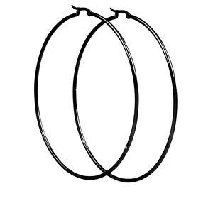 Troli Luxusní černé náušnice kruhy 3 cm