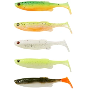 Savage gear gumová nástraha fat minnow t tail darkwater mix 5 ks - 9 cm 7 g