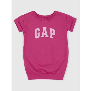 Dievčenské šaty GAP ružová farba, mini, rovný strih