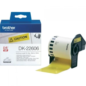 Brother DK-22606 etikety v roli 62 mm x 15.24 m fólia žltá 1 ks permanentné DK22606 univerzálne etikety
