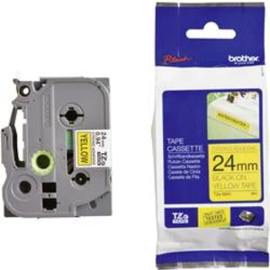 Brother TZ-S651 / TZe-S651, 24mm x 8m, černý tisk/žlutý podklad, originální páska