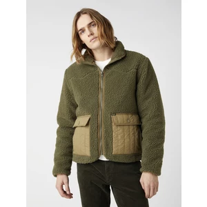 Zelená pánská bunda z umělého kožíšku Wrangler - Pánské