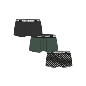 Boxer Shorts 3-Pack Darkgreen/black/branded Aop