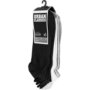 No Show Socks 5-Pack blk/wht/gry