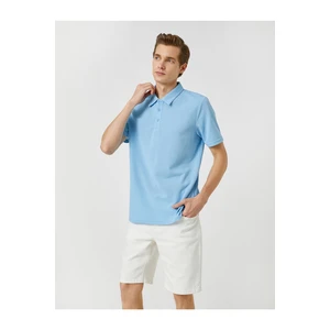 Koton Basic T-Shirt Polo Neck Buttoned Short Sleeves