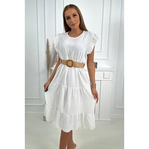 Dress with ruffles white