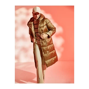 Koton Inflatable Long Coat with Hooded Extra Warm, Fleece Lined.