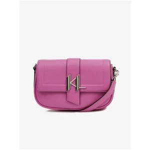 Dark pink women's leather crossbody handbag KARL LAGERFELD Shootin - Women