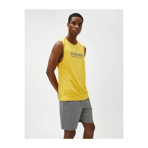 Koton Athletic Tank Top with Motto Print Crew Neck Sleeveless