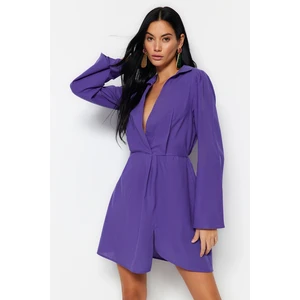 Trendyol Purple Mini Woven 100% Cotton Beach Dress