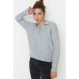 Trendyol Gray Wide fit Soft Textured Knitwear Sweater