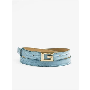 Light blue women's belt with crocodile pattern Guess - Ladies