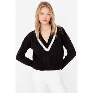 Trendyol Black Color Block Knitwear Sweater