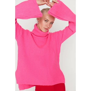 Trendyol Fuchsia Oversize Knitwear Sweater
