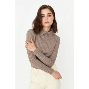 Sweter damski Trendyol TWOAW23KZ01194/MINK