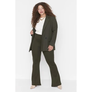 Trendyol Curve Plus Size Pants - Khaki - Wide leg