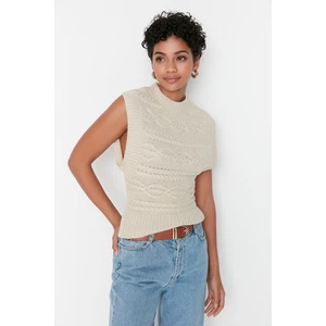 Trendyol Sweater Vest - Beige - Regular fit