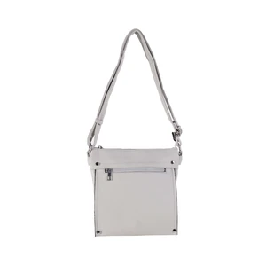 Grey women's shoulder bag made of eco-leather