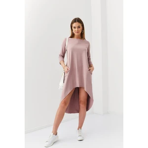 Asymmetrical oversize cappuccino dress