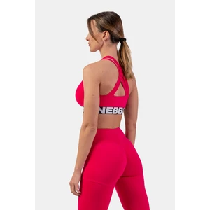 Nebbia Medium Impact Cross Back Sports Bra Pink L