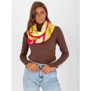 Fuchsia cotton scarf with patterns