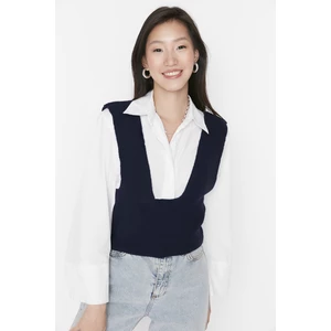 Trendyol Sweater Vest - Navy blue - Slim fit