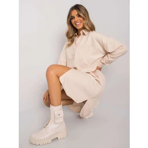 Ladies' beige shirt with pockets