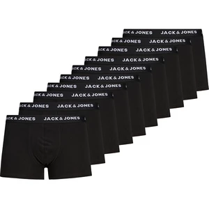 Jack&Jones 10 PACK - pánské boxerky JACSOLID 12189937 Black L