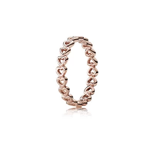 Pandora Bronzový srdíčkový prsten 180177 60 mm