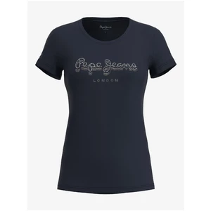 Tmavě modré dámské tričko Pepe Jeans Beatrice - Dámské