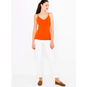 Orange Basic Tank Top CAMAIEU - Women