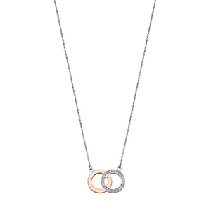 Lotus Style Ocelový bicolor náhrdelník se zirkony Woman Basic LS1913-1/2