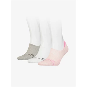 Calvin Klein Set of three pairs of women's socks in gray, white and pink Calvin - Ladies
