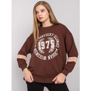 Dark brown oversized cotton sweatshirt with a print